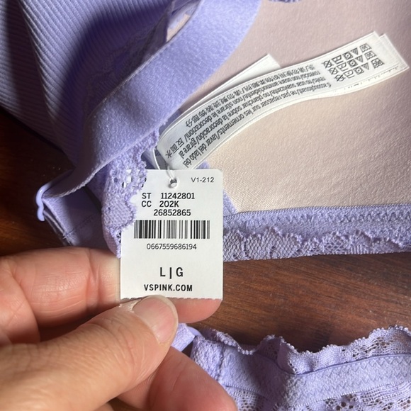 VS Pink Seamless Lightly Lined Bralette in purple Large underwire high support - Picture 5 of 8